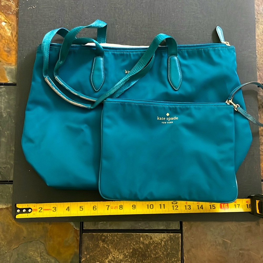 Kate Spade Turquoise Tote and Pouch Set